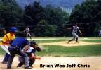 Jeff pitching to Brian Gleason....Wes at Short Stop - Chris in Center Field.