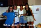 Kelsey and Linda Stanley, Eloisa Wilson and Rhonda Rife preparing for the post game cook out.