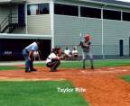 Taylor Rife ready to pound the ball down the 1st  base line