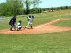 Raul Colon hitting a double to right field.